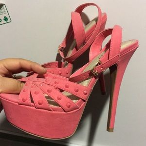 Pink studded heels